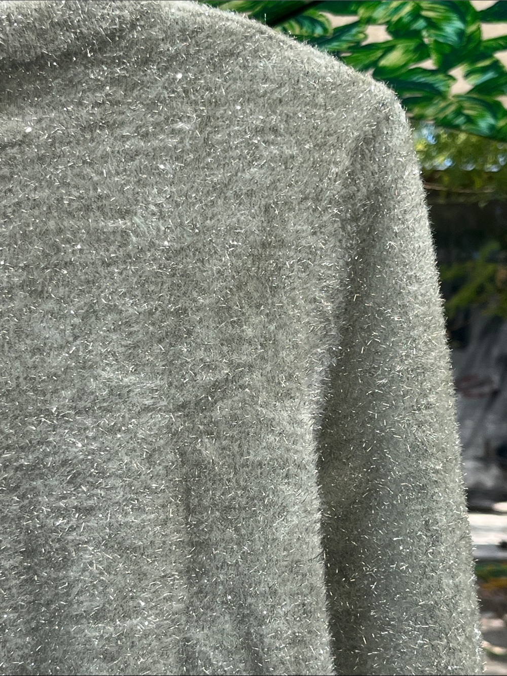 Old Navy Periwinkle Blue Eyelash Knit Metallic Shimmer Crewneck Sweater NWOT - Picture 3 of 9